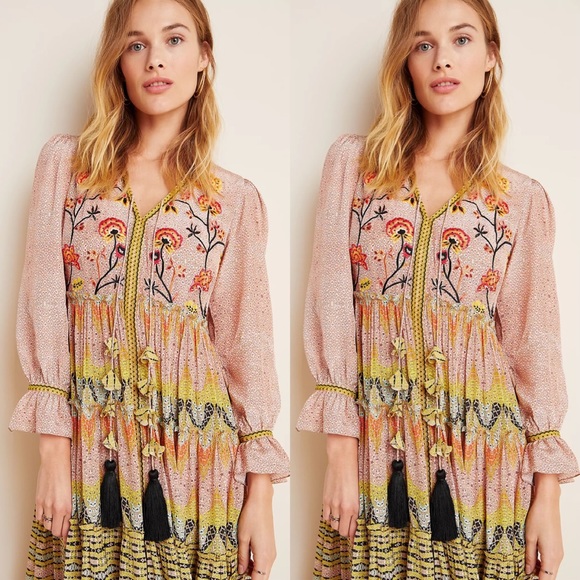 Anthropologie Giorgia Embroidered Maxi Dress - Picture 2 of 8